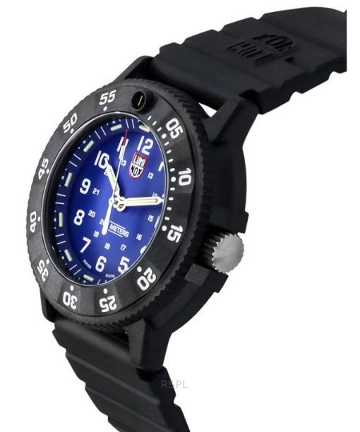 Luminox Original Navy Seal EVO 고무 스트랩 블루 다이얼 쿼츠 다이버 XS.3003.EVO 200M 남성용 시계