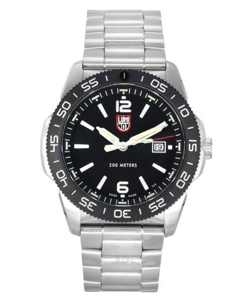 Luminox Pacific 다이버 스테인레스 스틸 검은색 다이얼 쿼츠 XS.3122 200M 남성용 시계