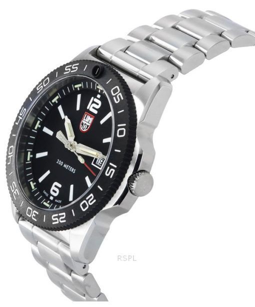 Luminox Pacific 다이버 스테인레스 스틸 검은색 다이얼 쿼츠 XS.3122 200M 남성용 시계