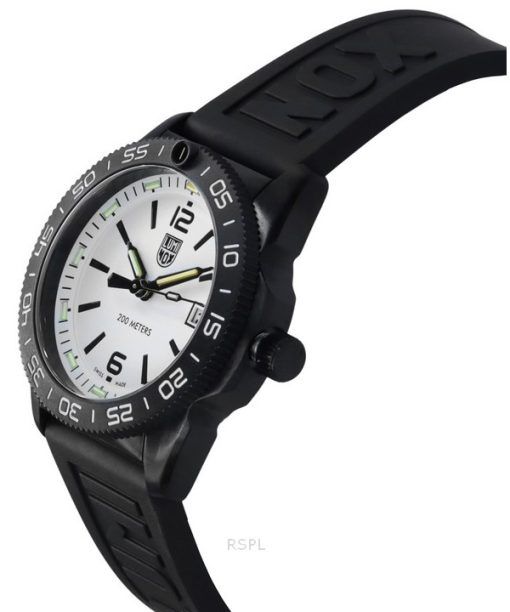 Luminox Pacific 다이버 Ripple Rubber Strap 화이트 다이얼 쿼츠 XS.3127M 200M 남성용 시계