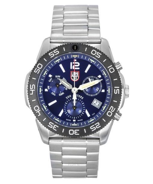 Luminox Pacific 다이버 크로노그래프 스테인레스 스틸 블루 다이얼 쿼츠 XS.3144 200M 남성용 시계