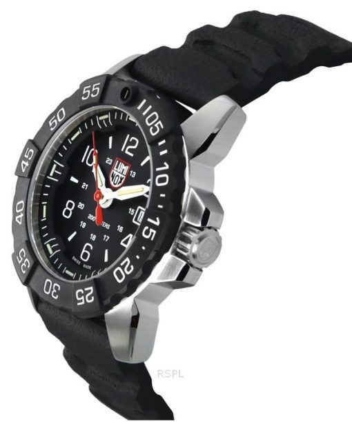 Luminox Navy Seal RSC 고무 스트랩 블랙 다이얼 쿼츠 다이버 XS.3251.CB 200M 남성용 시계