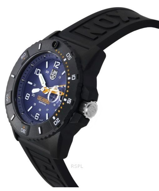 Luminox Navy Seal Foundation 고무 스트랩 블루 다이얼 쿼츠 다이버 XS.3602.NSF 200M 남성용 시계