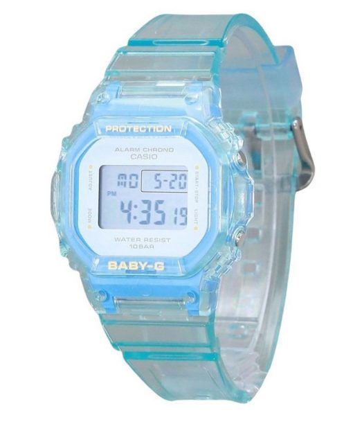 Casio Baby-G 디지털 여름 젤리 투명 라이트 블루 수지 스트랩 쿼츠 BGD-565SJ-2 100M 여성용 시계