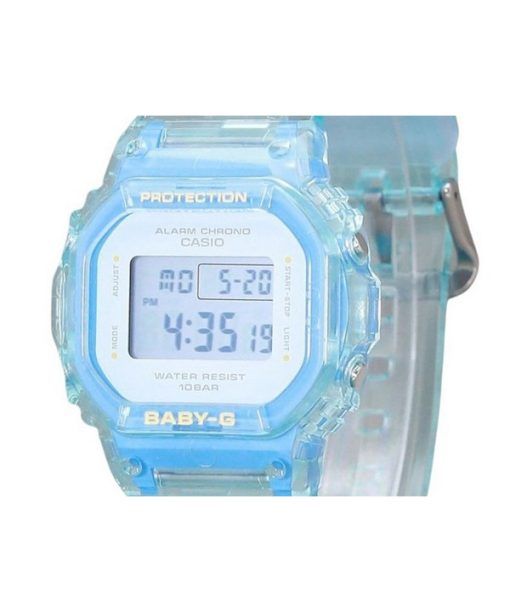 Casio Baby-G 디지털 여름 젤리 투명 라이트 블루 수지 스트랩 쿼츠 BGD-565SJ-2 100M 여성용 시계