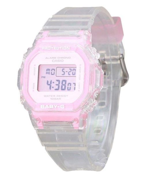 Casio Baby-G 디지털 여름 젤리 투명 핑크 수지 스트랩 쿼츠 BGD-565SJ-7 100M 여성용 시계