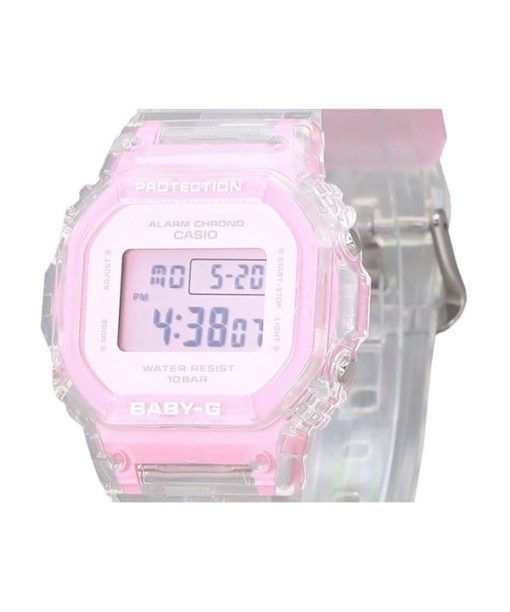 Casio Baby-G 디지털 여름 젤리 투명 핑크 수지 스트랩 쿼츠 BGD-565SJ-7 100M 여성용 시계