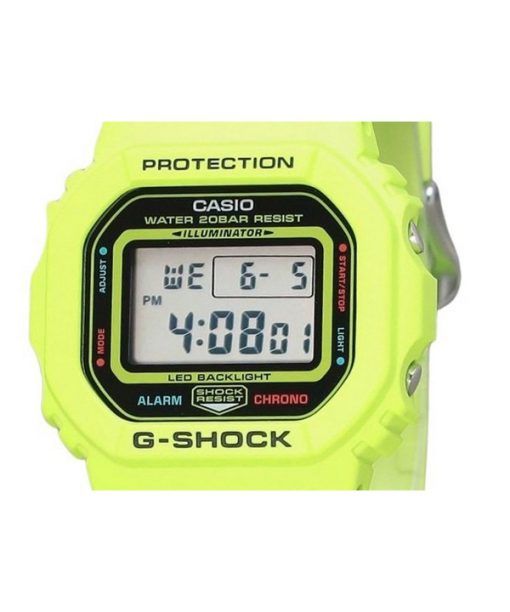 Casio G-Shock 디지털 에너지 파크 시리즈 옐로우 바이오 기반 수지 스트랩 쿼츠 DW-5600EP-9 200M 남성용 시계