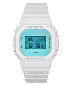 Casio G-Shock 디지털 화이트 레진 스트랩 쿼츠 DW-5600TL-7 200M 남성용 시계