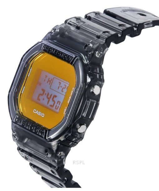 Casio G-Shock 디지털 회색 반투명 수지 스트랩 쿼츠 DW-5600TLS-8 200M 남성용 시계