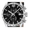 Festina Timeless 크로노그래프 가죽 스트랩 블랙 다이얼 쿼츠 F16760-4 남성용 시계