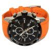 Festina The Originals 크로노그래프 오렌지 러버 스트랩 블랙 다이얼 쿼츠 F20330-4 100M 남성용 시계