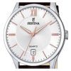 Festina Classics 가죽 스트랩 화이트 다이얼 쿼츠 F20426-4 남성용 시계