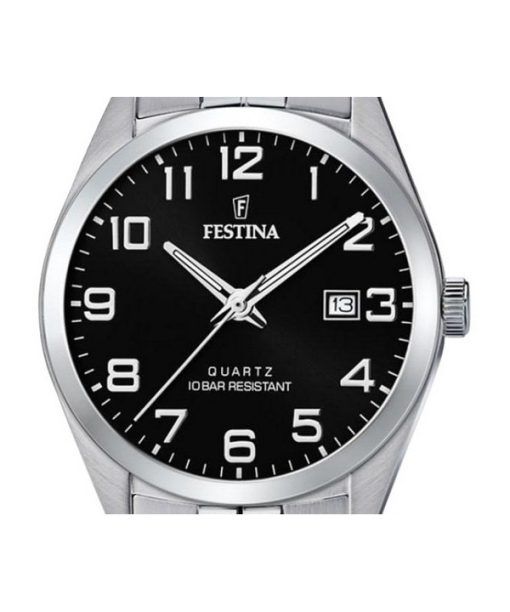 Festina Classics 스테인리스 스틸 블랙 다이얼 쿼츠 F20437-4 100M 남성용 시계