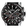 Festina Timeless 크로노그래프 가죽 스트랩 블랙 다이얼 쿼츠 F20561-4 100M 남성용 시계