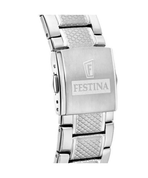 Festina Timeless 크로노그래프 스테인리스 스틸 화이트 다이얼 쿼츠 F20668-1 100M 남성용 시계