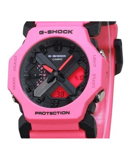 Casio G-Shock 아날로그 디지털 보라색 수지 스트랩 블랙 다이얼 쿼츠 GA-2300-4A 200M 남성용 시계