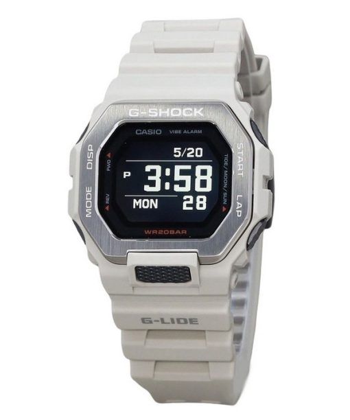 Casio G-Shock G-Lide 디지털 스마트폰 링크 그레이 레진 스트랩 쿼츠 GBX-100-8 200M 남성용 시계