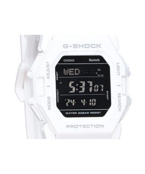 Casio G-Shock 디지털 스마트폰 링크 화이트 레진 스트랩 쿼츠 GD-B500-7 200M 남성용 시계