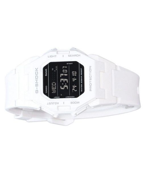 Casio G-Shock 디지털 스마트폰 링크 화이트 레진 스트랩 쿼츠 GD-B500-7 200M 남성용 시계