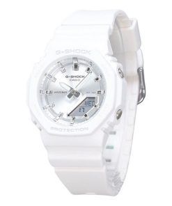 Casio G-Shock 아날로그 디지털 화이트 레진 바이오 기반 스트랩 실버 다이얼 쿼츠 GMA-P2100VA-7A 200M 여성용 시계