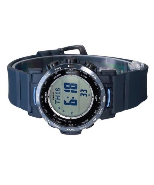 Casio ProTrek Climber Line 디지털 블루 바이오 기반 수지 터프 솔라 PRW-35Y-2 100M 남성용 시계