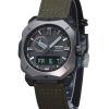 Casio ProTrek 아날로그 디지털 그린 Cordura 천 스트랩 그레이 다이얼 터프 솔라 PRW-6900YB-3 100M 남성용 시계