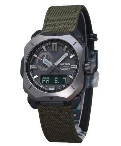 Casio ProTrek 아날로그 디지털 그린 Cordura 천 스트랩 그레이 다이얼 터프 솔라 PRW-6900YB-3 100M 남성용 시계