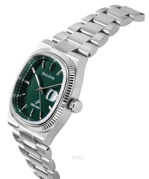 Bulova Classic Super Seville 262kHz Precisionist 스테인리스 스틸 그린 다이얼 쿼츠 96B439 남성용 시계