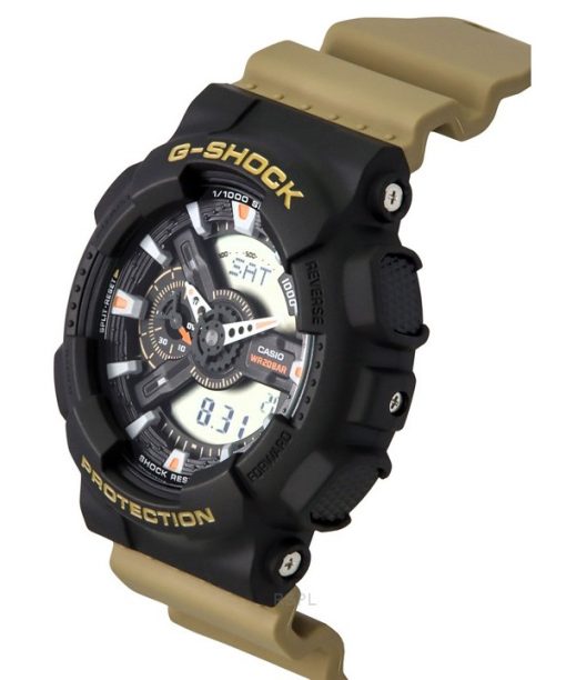 카시오 G-Shock 아날로그 디지털 레진 스트랩 블랙 다이얼 쿼츠 GA-110TU-1A5 200M 남성용 시계