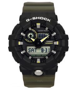 카시오 G-Shock 아날로그 디지털 레진 스트랩 블랙 다이얼 쿼츠 GA-710TU-1A3 200M 남성용 시계