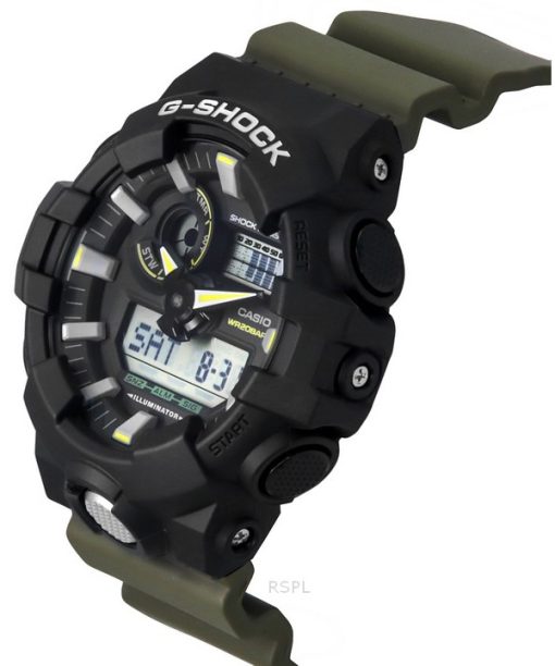 카시오 G-Shock 아날로그 디지털 레진 스트랩 블랙 다이얼 쿼츠 GA-710TU-1A3 200M 남성용 시계