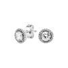 Pandora Timeless Silver Stud Earrings With Clear Cubic Zirconia 296272CZ 여성용