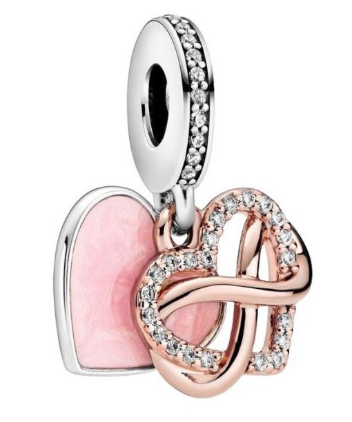 Pandora Sparkling Infinity Heart Dangle Charm with Clear Cubic Zirconia 788878C01 여성용