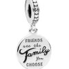 Pandora Friends Are Family Dangle Charm 블랙 에나멜 798124EN16 여성용