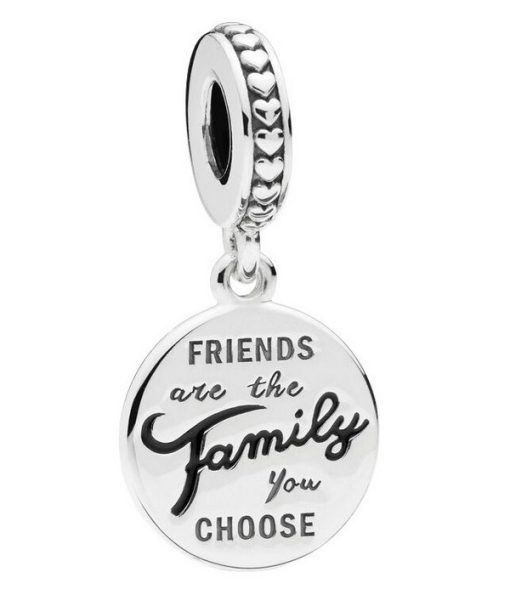 Pandora Friends Are Family Dangle Charm 블랙 에나멜 798124EN16 여성용