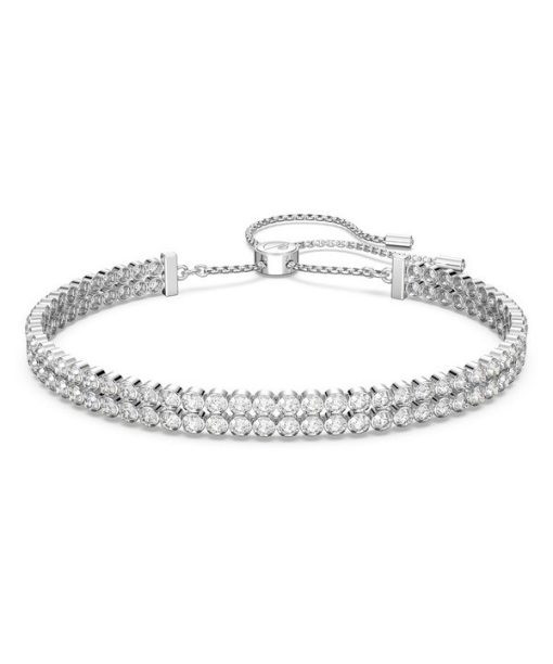 Swarovski Matrix Clear Crystals 및 Rhodium Plated Tennis Bracelet 5221397 여성용