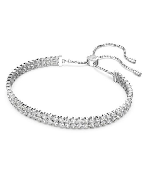 Swarovski Matrix Clear Crystals 및 Rhodium Plated Tennis Bracelet 5221397 여성용