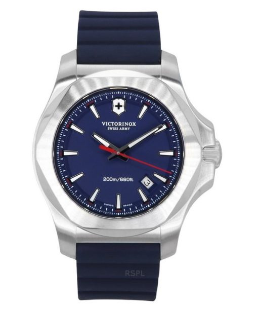 Victorinox Swiss Army INOX 고무 스트랩 블루 다이얼 쿼츠 다이버 241688-1 200M 남성용 시계