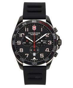 Victorinox Swiss Army Fieldforce Sport 크로노그래프 고무 스트랩 블랙 다이얼 쿼츠 241889 100M 남성용 시계