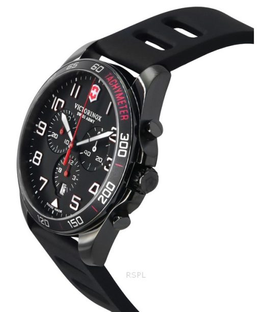 Victorinox Swiss Army Fieldforce Sport 크로노그래프 고무 스트랩 블랙 다이얼 쿼츠 241889 100M 남성용 시계