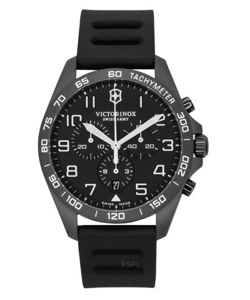 Victorinox Swiss Army Fieldforce Sport 크로노그래프 고무 스트랩 블랙 다이얼 쿼츠 241926-1 100M 남성용 시계