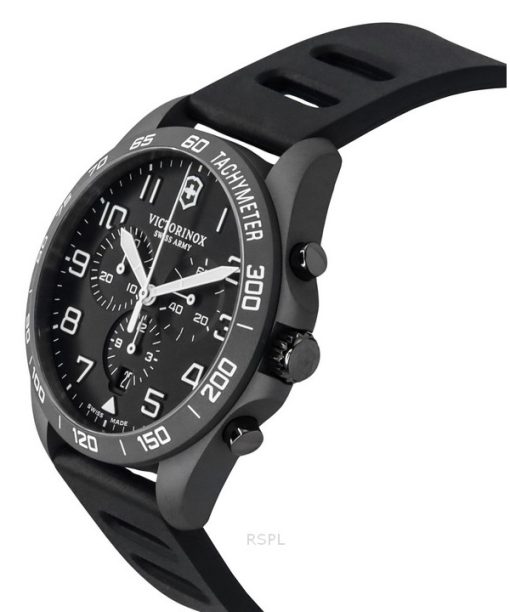 Victorinox Swiss Army Fieldforce Sport 크로노그래프 고무 스트랩 블랙 다이얼 쿼츠 241926-1 100M 남성용 시계