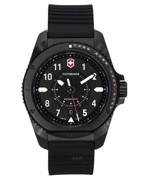 Victorinox Swiss Army Journey 1884 고무 스트랩 블랙 다이얼 쿼츠 241982 200M 남성용 시계