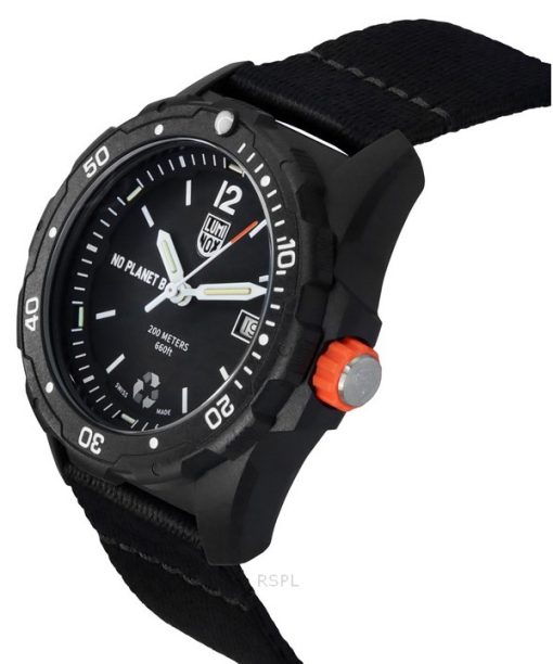 Luminox Bear Grylls Survival ECO NO PLANET B 재활용 플라스틱 스트랩 쿼츠 다이버 XB.3722.ECO 200M 남성용 시계