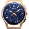 Bulova Marc Anthony CURV 크로노그래프 러버 스트랩 블루 다이얼 쿼츠 97A185 남성용 시계