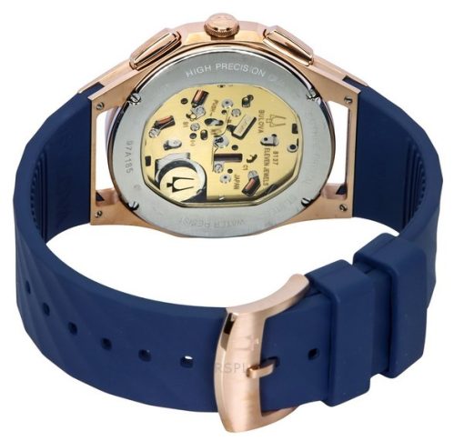 Bulova Marc Anthony CURV 크로노그래프 러버 스트랩 블루 다이얼 쿼츠 97A185 남성용 시계