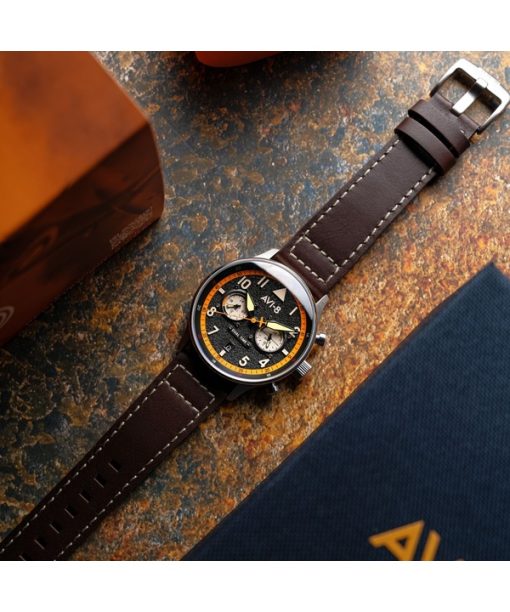 AVI-8 Hawker Hurricane Carey Dual Time Imperial War Museums Edition 블랙 다이얼 쿼츠 AV-4088-07 남성용 시계