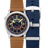 AVI-8 Flyboy Wingman Worldtimer GMT Atlantic Blue 다이얼 자동 AV-4120-01 남성용 시계(추가 스트랩 포함)