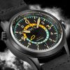 AVI-8 Flyboy Wingman Worldtimer GMT Tropical Grey 다이얼 자동 AV-4120-04 남성용 시계(추가 스트랩 포함)